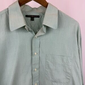 Tommy Hilfiger Men's Dress Shirt 17/32-33‎ Button Down Shirt Blue